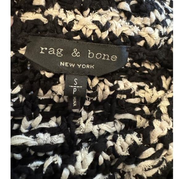 Rag & Bone Black & White Viola Textured Woven Stretchy Pullover Sweater S - Picture 4 of 5
